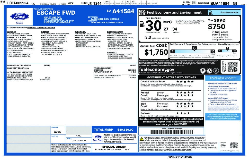 2025 Ford Escape ST-Line