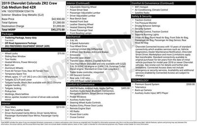 2019 Chevrolet Colorado 4WD ZR2