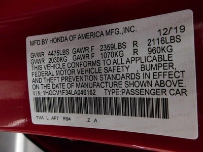 2020 Honda Accord Sedan Sport