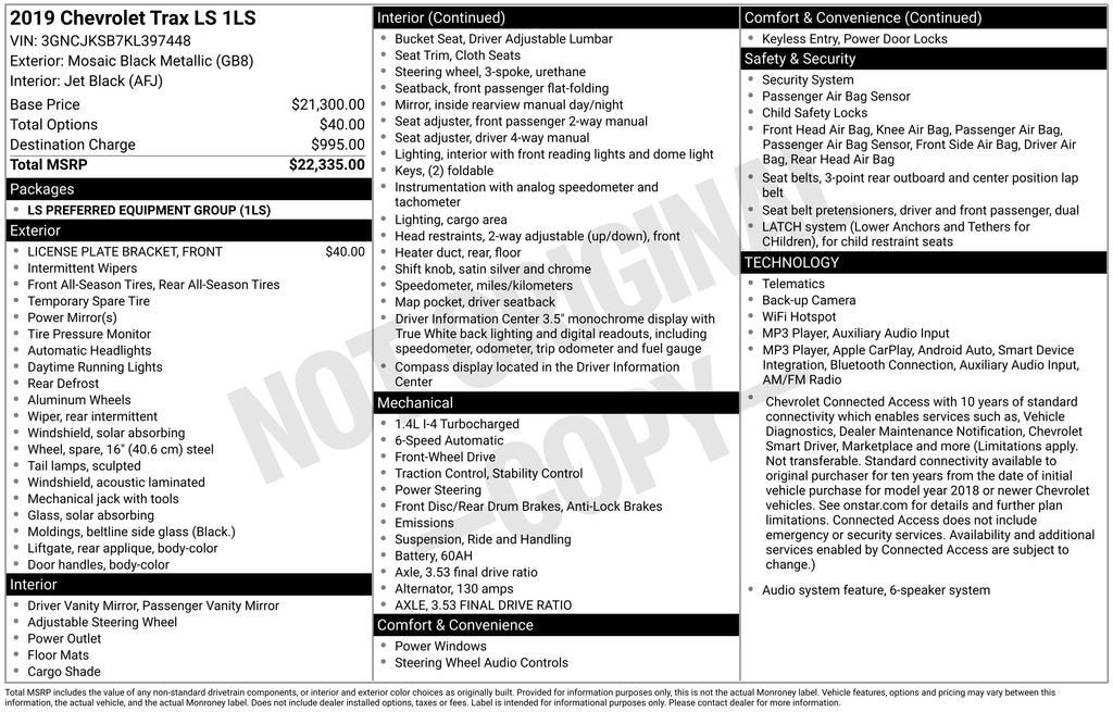 2019 Chevrolet Trax LS