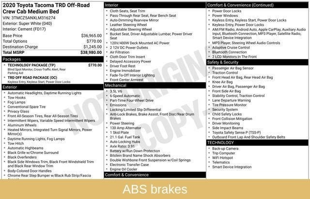 2020 Toyota Tacoma 4WD SR5