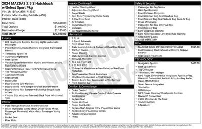 2024 Mazda Mazda3 Hatchback 2.5 S Select Sport