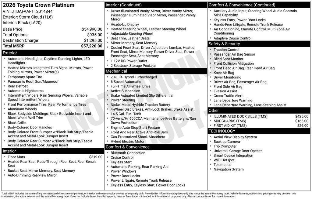 2026 Toyota Crown Platinum