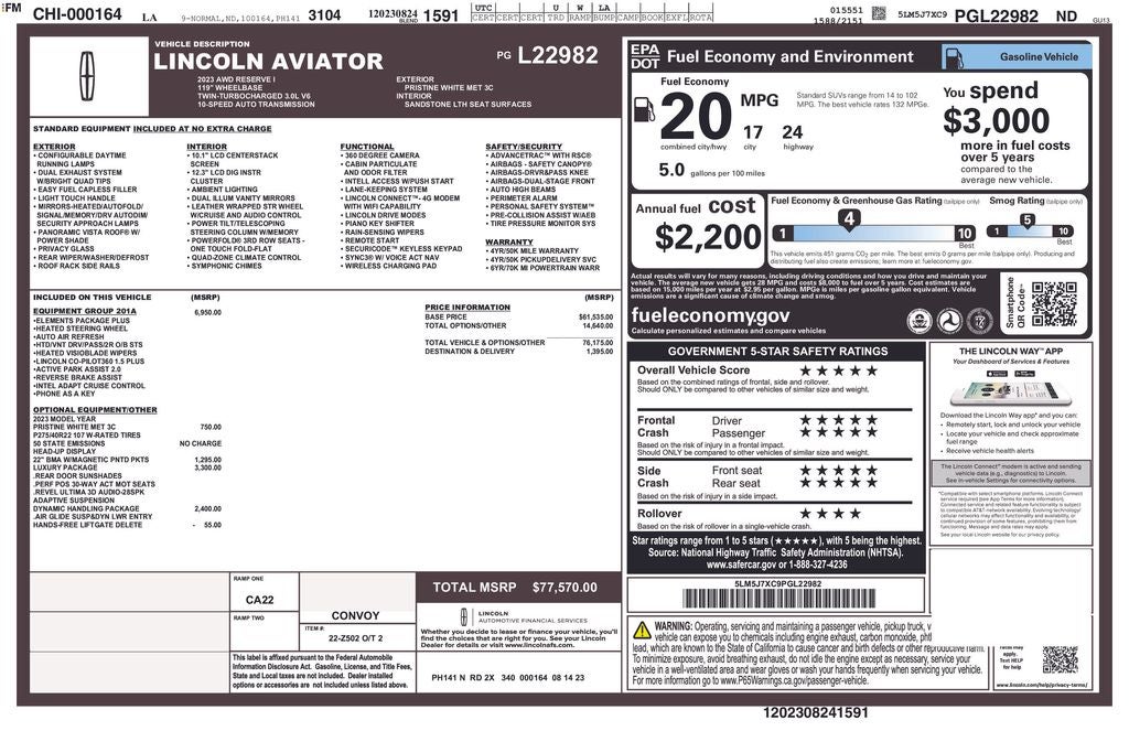 2023 Lincoln Aviator Reserve