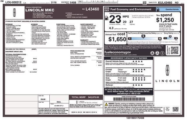 2019 Lincoln MKC Reserve