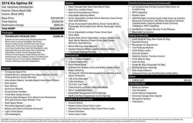 2016 Kia Optima SX Turbo