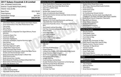 2017 Subaru Crosstrek 2.0i Limited