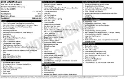 2015 Mazda Mazda5 Sport