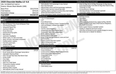2020 Chevrolet Malibu LS 1LS