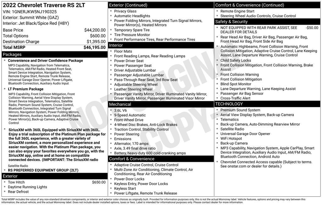 2022 Chevrolet Traverse RS