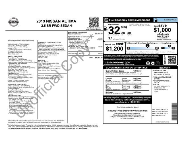 2019 Nissan Altima 2.5 SR