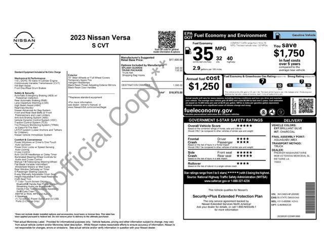 2023 Nissan Versa 1.6 S