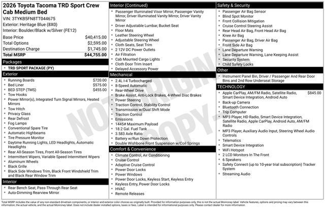 2026 Toyota Tacoma TRD Sport