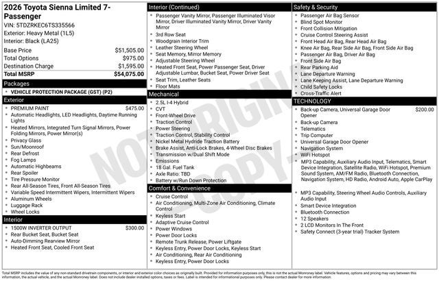 2026 Toyota Sienna Limited 7 Passenger