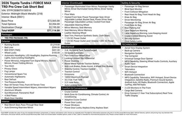 2026 Toyota Tundra i-FORCE MAX TRD Pro