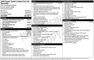 2026 Toyota Tundra Limited