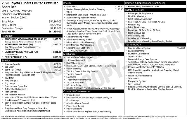 2026 Toyota Tundra Limited