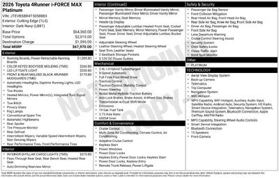 2026 Toyota 4Runner i-FORCE MAX Platinum