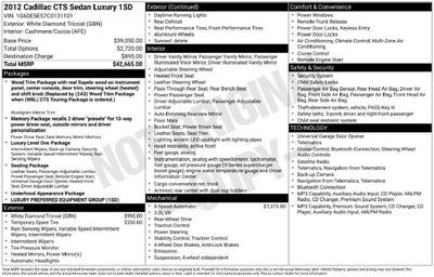2012 Cadillac CTS Sedan Luxury