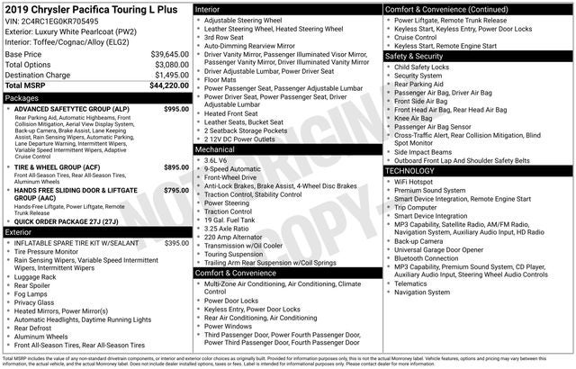 2019 Chrysler Pacifica Touring L Plus