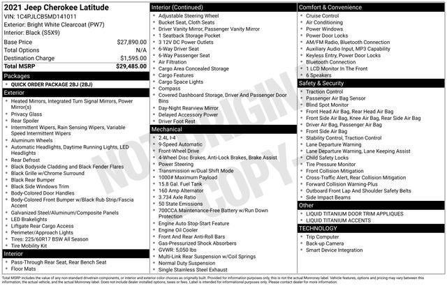 2021 Jeep Cherokee Latitude FWD