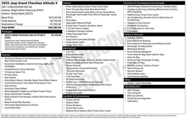 2025 Jeep Grand Cherokee Altitude X 4x2