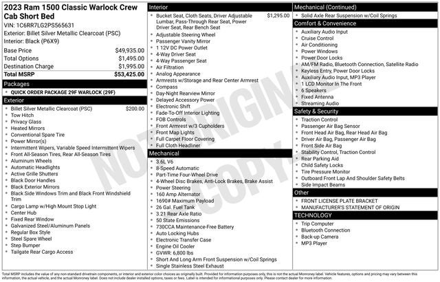 2023 RAM 1500 Classic Warlock Crew Cab 4x4 5'7' Box