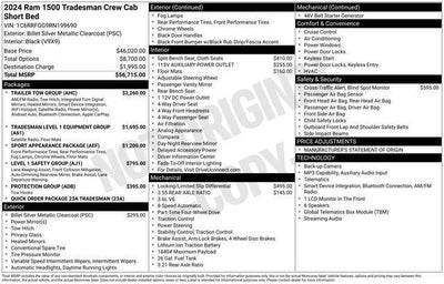 2024 RAM 1500 Tradesman Crew Cab 4x4 5'7' Box
