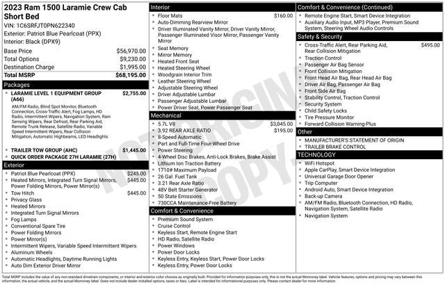 2023 RAM 1500 Laramie Crew Cab 4x4 5'7' Box