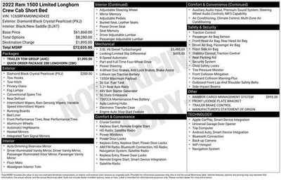 2022 RAM 1500 Limited Longhorn Crew Cab 4x4 5'7' Box