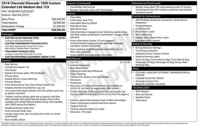 2018 Chevrolet Silverado 1500 Custom