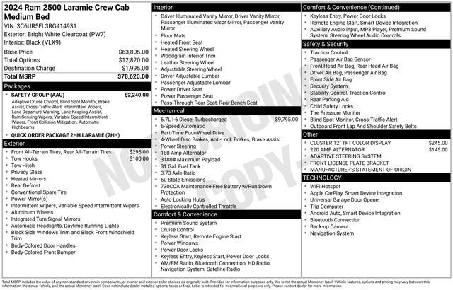 2024 RAM 2500 Laramie Crew Cab 4x4 6'4' Box