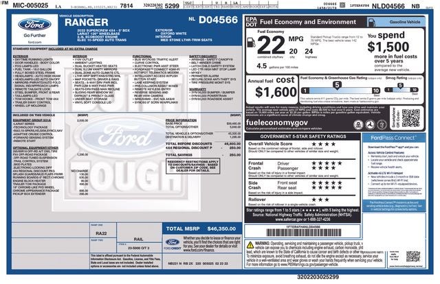 2022 Ford Ranger Lariat