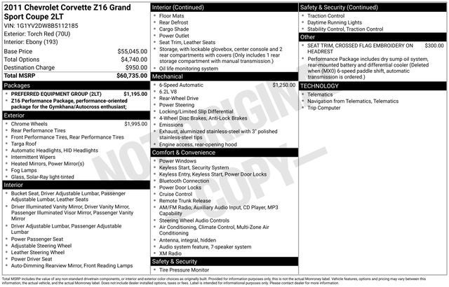 2011 Chevrolet Corvette Grand Sport 2LT