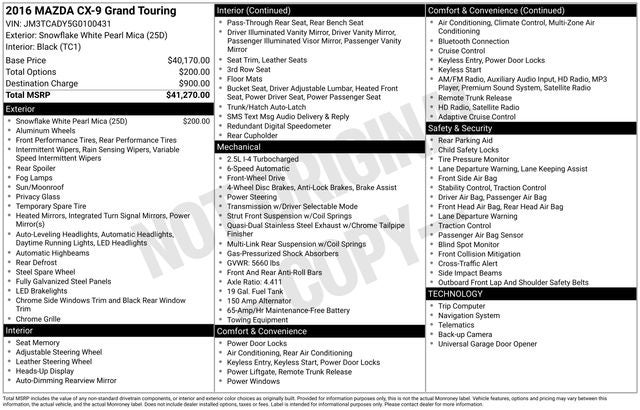 2016 Mazda Mazda CX-9 Grand Touring