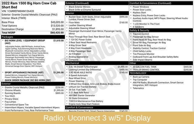 2022 RAM 1500 Big Horn/Lone Star