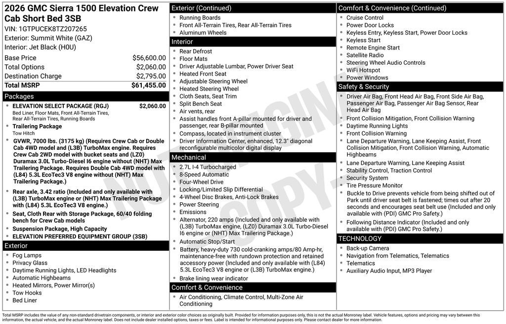 2026 GMC Sierra 1500 Elevation