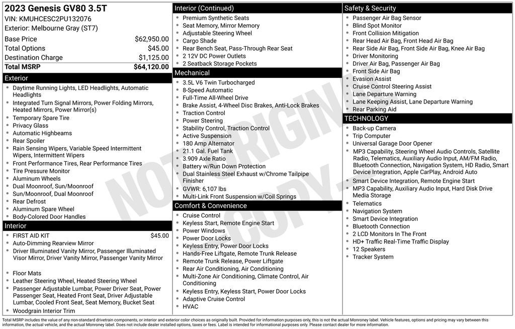 2023 Genesis GV80 3.5T