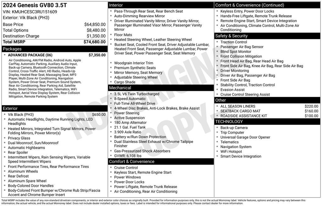 2024 Genesis GV80 3.5T
