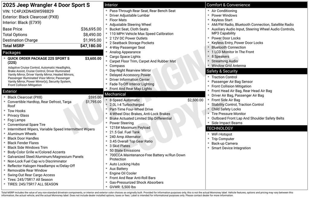 2025 Jeep Wrangler Sport S