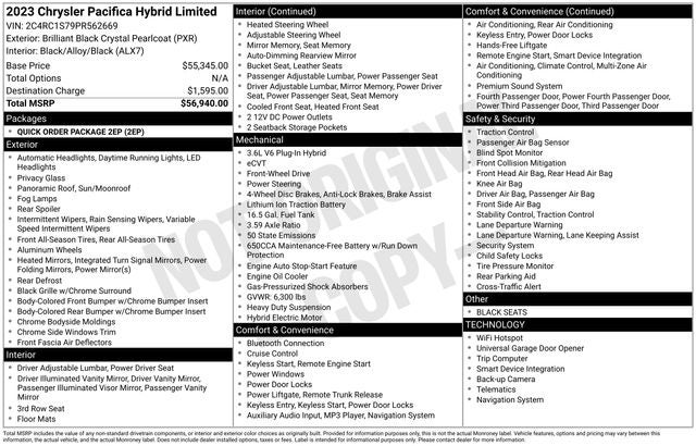 2023 Chrysler Pacifica Hybrid Limited