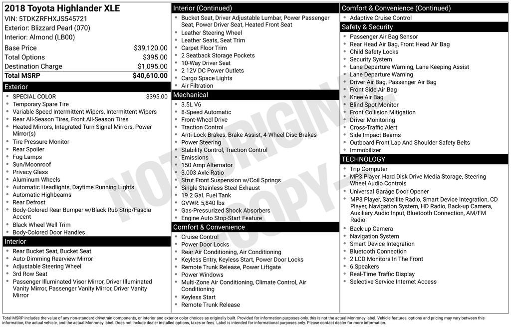 2018 Toyota Highlander XLE