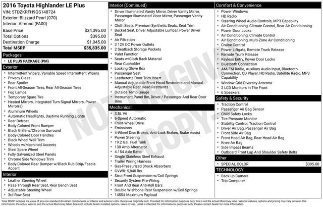 2016 Toyota Highlander LE Plus V6