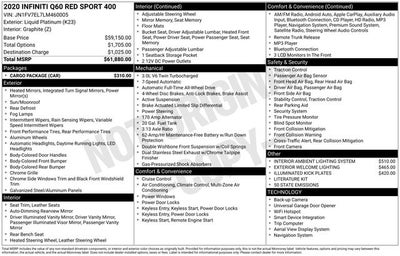 2020 INFINITI Q60 Red Sport 400