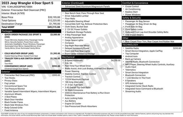 2023 Jeep Wrangler Sport S