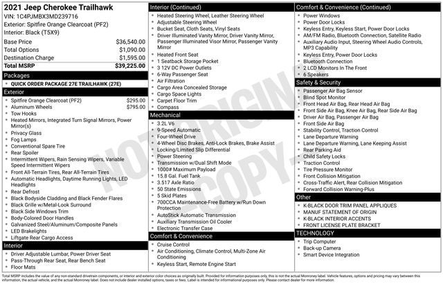 2021 Jeep Cherokee Trailhawk