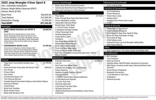 2025 Jeep Wrangler Sport S