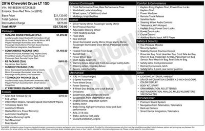 2016 Chevrolet Cruze LT
