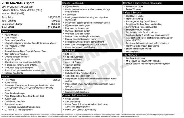 2010 Mazda Mazda6 i Sport