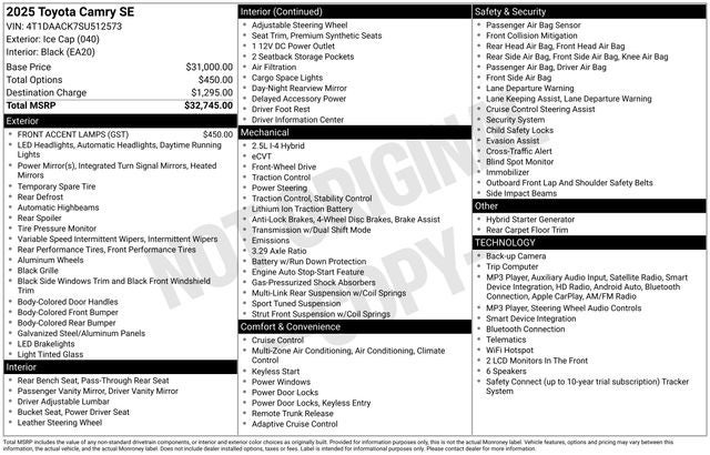 2025 Toyota Camry Base